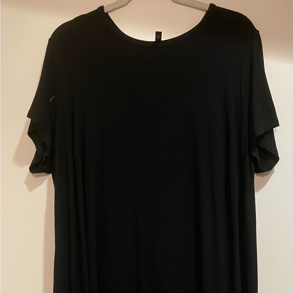 Black Short Sleeve Eileen Fisher T-Shirt Dress in 2X